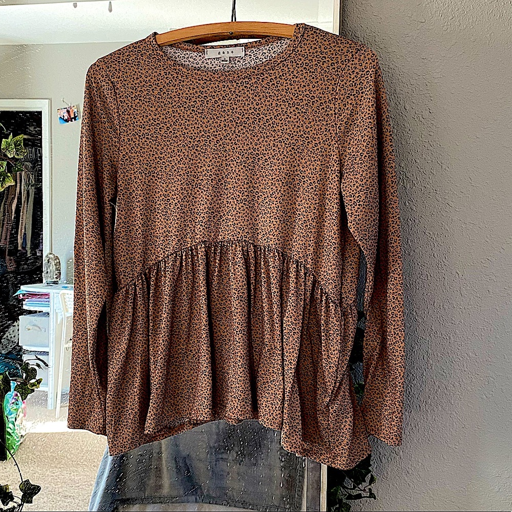 Animal Print Babydoll Top